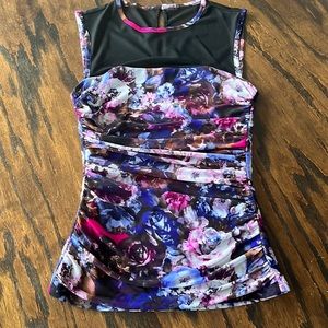 Floral mesh top